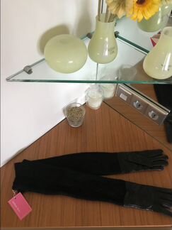 Новые кожанные длинные перчатки Терволина