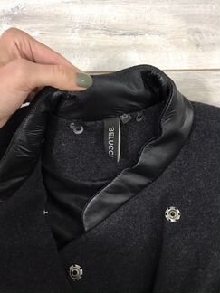 Пальто Belucci с кожаными рукавами