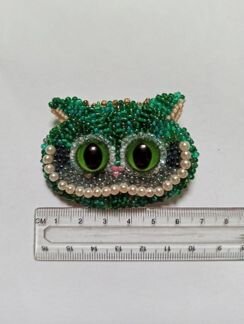 Брошь из бисера чеширский кот. ручная работа