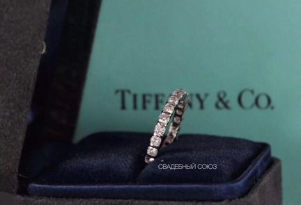 Золотое обручальное кольцо с брил. 1.1 ct Tiffany