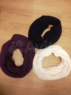 Шарф-снуд, комплект шапка и шарф