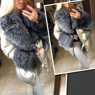 Пуховик с чернобуркой