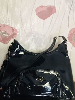 Сумка кожаная лаковая