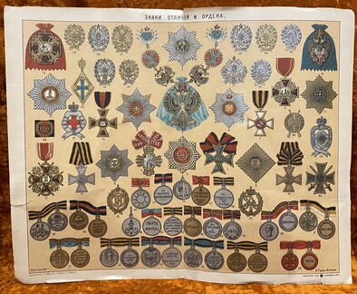 Лист Знаки отличия и ордена Российской Империи