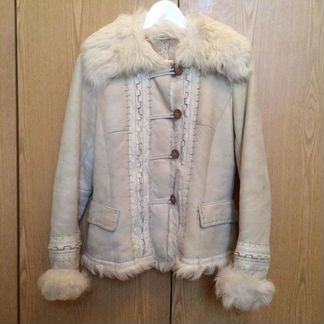 Дубленка с отделкой б/у