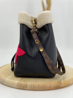 Женская сумка Louis Vuitton NeoNoe мех кожа новая