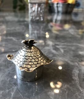 Чайница, серебро, банка для чая