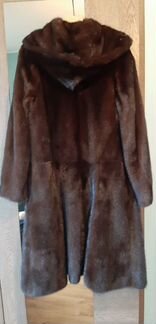 Норковая шуба с капюшоном