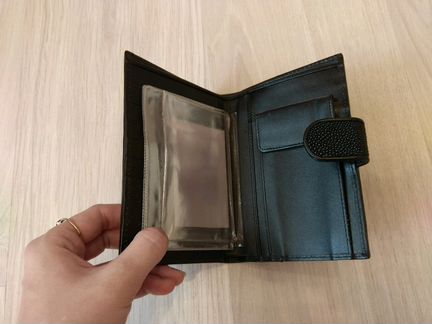 Портмоне кошелек для автодокументов из кожи ската