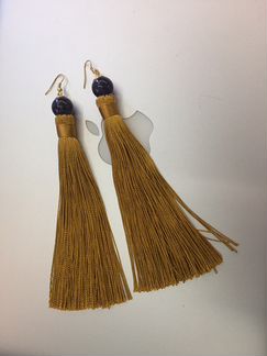 Позолоченные серьги-кисточки