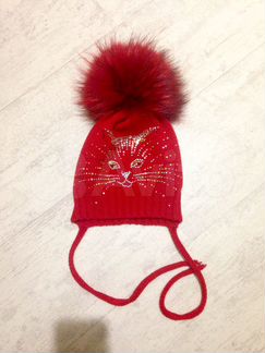 Шикарная шапка с натуральным помпоном