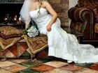 Необычное элегантное белоснежное свадебное платье