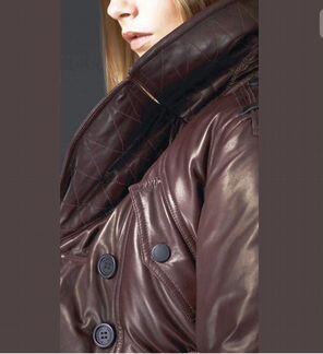 Куртка бомбер авиатор кожаный пуховик Burberry S с