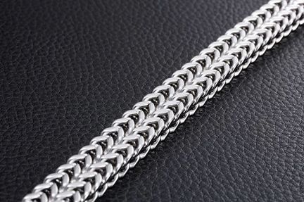 Браслет цепь на руку брутальная стальная мужская