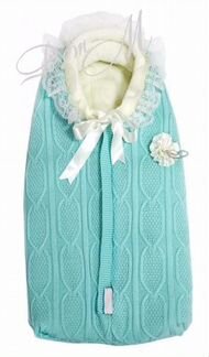 Вязанные тёплый конверт на выписку Ups Pups