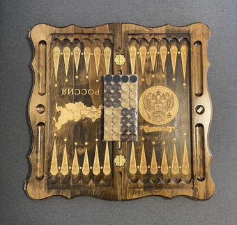 Нарды резные ручной работы «Герб РФ 1»