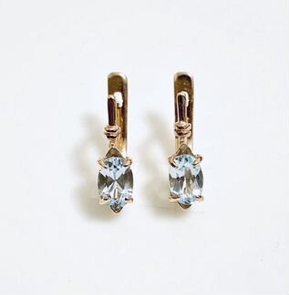 Золотые серьги с топазами