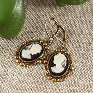 Серьги Винтажные камеи (10х14мм)