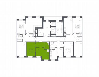 2-к квартира, 40.2 м², 6/23 эт.