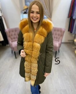 Парка с натуральным мехом