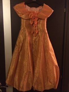 Платье выходное рыжее на рост 116-122