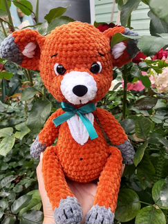 Мягкая плюшевая игрушка вязаный Лисёнок