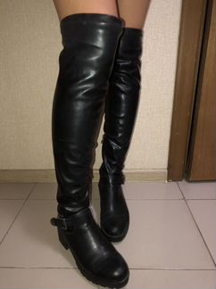 Ботфорты кожаные