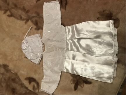 Крестильная рубашечка и шапочка