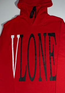 Vlone red staple hoodie