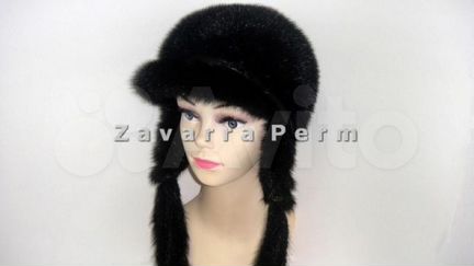 Норковая ушанка женская