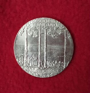 Памятная монета 10 марок. Финляндия