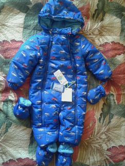 Новый слитный комбинезон baby GO синий машины