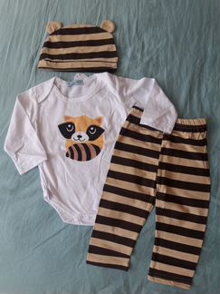 Комплект Енотик боди штанишки и шапочка 9 мес