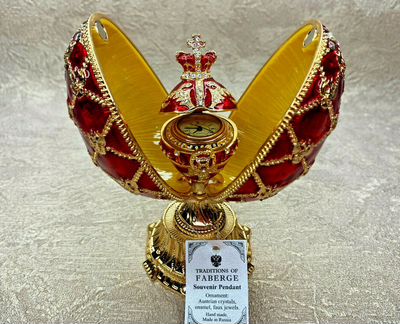 Яйцо Императорское Фаберже с Часами в Короне